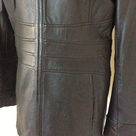 Weatherproof leather jacket brown leather full zipper fitted style jacket coat - Picture 4 of 8